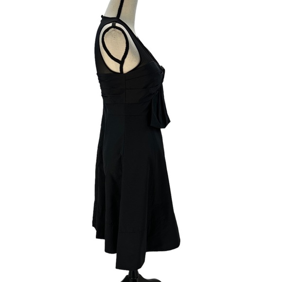 Kate Spade Bow Front Faille Midi Cocktail Dress - Black - size 0 - Picture 3 of 8